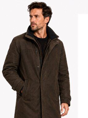 Dockers Brown Faux Suede Coat Size Medium